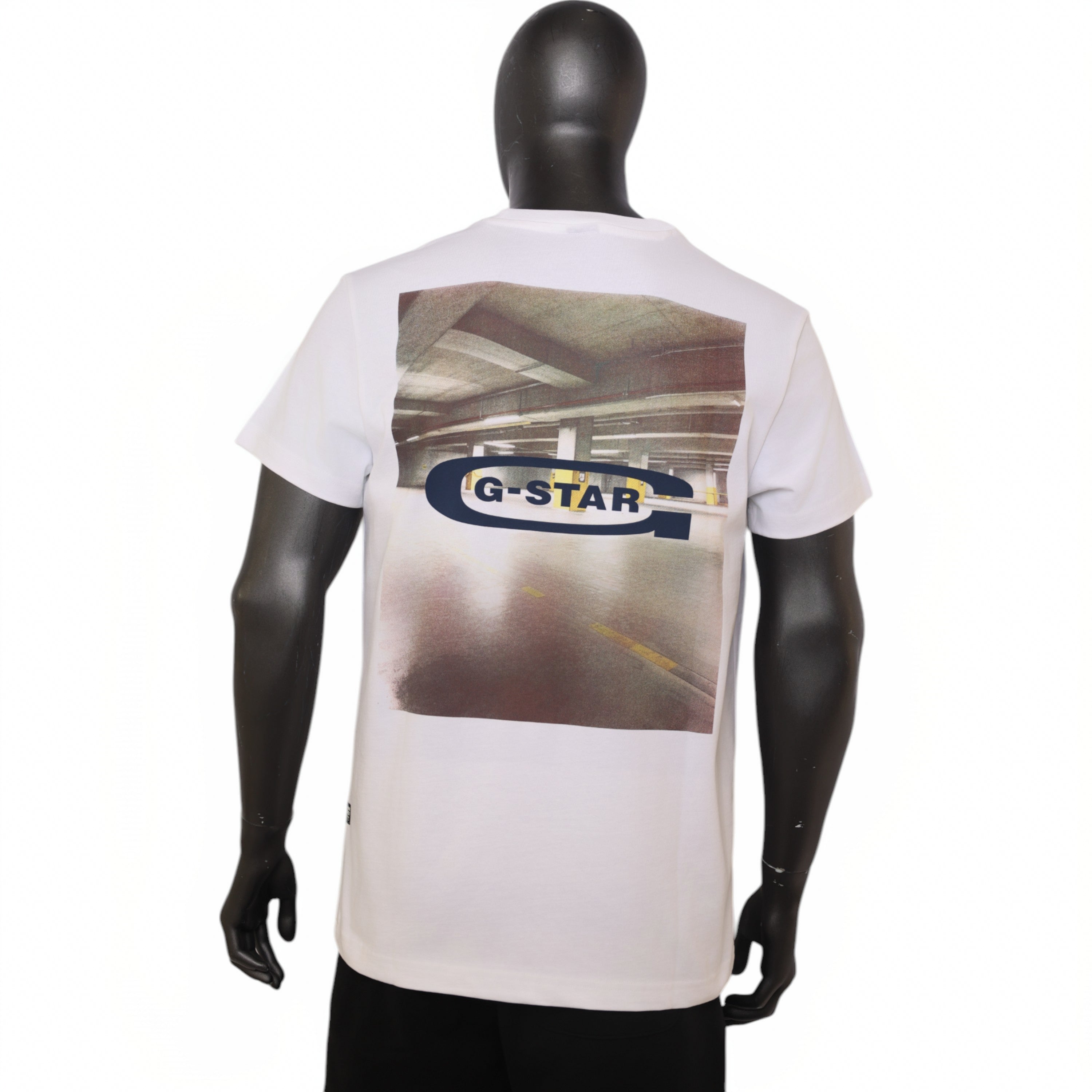 G-Star T-Shirt Photo Print White Car Park